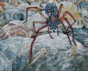 Spinne 1812, gemalt mit Ölfarben