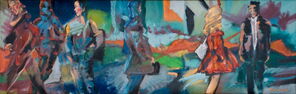 Ecke Kettwiger 2, oil on canvas, 50 x 160 cm
