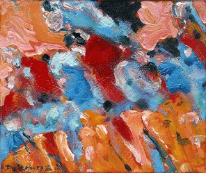 Linie 5.7, oil on canvas, 25 x 30 cm