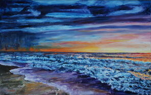 Meerbild 250306, oil on canvas, 75 x 120 cm