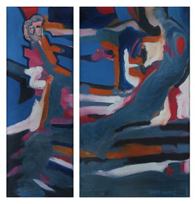 Bürotag 200415, oil on canvas, 70 x 70 cm, 2-teilig