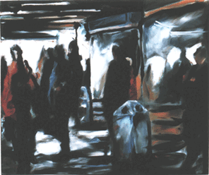 Gleis 5, oil on canvas, 130 x 160 cm