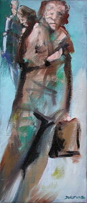 Montag 5.10 Uhr, oil on canvas, 60 x 26 cm