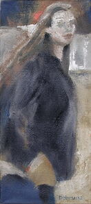 Montag 5.45 Uhr, oil on canvas, 60 x 26 cm