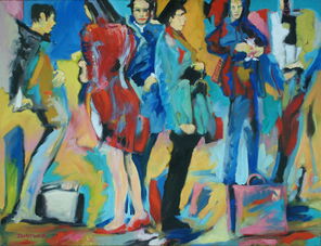 Gleis 64, oil on canvas, 100 x 130 cm