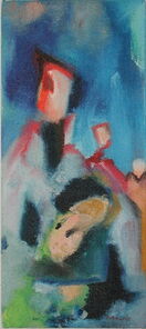 Montag 8.55 Uhr, oil on canvas, 60 x 26 cm