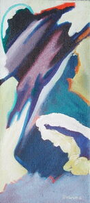 Montag 15.25 Uhr, oil on canvas, 60 x 26 cm
