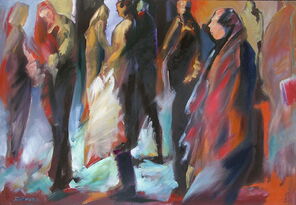 Gleis 26, oil on canvas, 90 x 130 cm