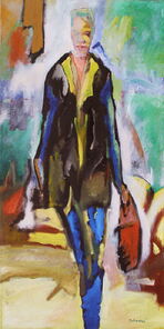 Immermann 1, Malerei eines Mannes in der Immermannstrasse