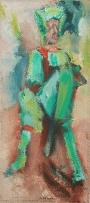 Montag 13.05 Uhr, oil on canvas, 60 x 26 cm
