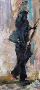 Montag 5.30 Uhr, oil on canvas, 60 x 26 cm