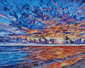 Meerbild 250301, oil on canvas, 80 x 100 cm