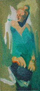 Montag 10.45 Uhr, oil on canvas, 60 x 26 cm