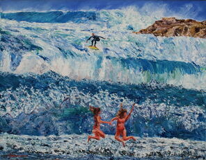 Dalgalar 1, oil on canvas, 55 x 70 cm