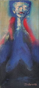 Montag 19.25 Uhr, oil on canvas, 60 x 26 cm