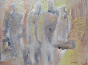 Gleis 12, oil on wood, 35 x 47 cm