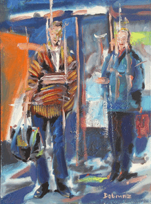 Linie 718, oil on canvas, 80 x 60 cm