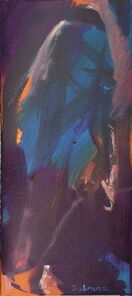 Montag 19.45 Uhr, oil on canvas, 60 x 26 cm