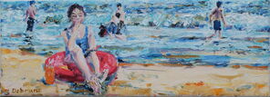 Weststrand 1, oil on canvas, 18 x 50 cm