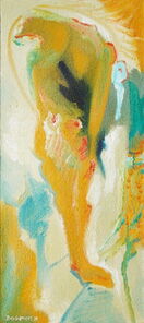 Montag 17.15 Uhr, oil on canvas, 60 x 26 cm