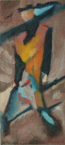 Montag 9.40 Uhr, oil on canvas, 60 x 26 cm