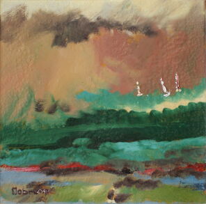 Sturm 1 links, oil on canvas, 35 x 35 cm