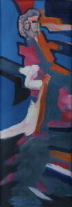 Bürotag 200415 l, oil on canvas, 70 x 24 cm