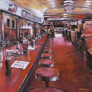 Kneipe 1 nach Rocca, oil on canvas, 100x100cm