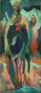 Montag 9.00 Uhr, oil on canvas, 60 x 26 cm