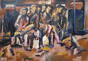 Gleis 7, oil on canvas, 90 x 130 cm