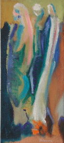 Montag 14.20 Uhr, oil on canvas, 60 x 26 cm