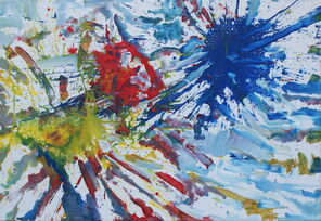 Pilbowbild 260915, acryl & oil on canvas, 90 x 130 cm, Fassung 1, nach dem Event