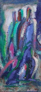 Montag 14.15 Uhr, oil on canvas, 60 x 26 cm