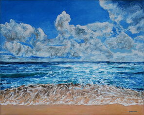 Meerbild 250302, oil on canvas, 80 x 100 cm