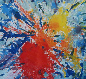 Pilbowbild 260916, acryl & oil on canvas, 100 x 110 cm, Fassung 1, nach dem Event