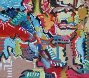 Bürotag 200301, oil on canvas, 140 x 160 cm