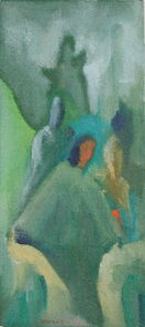 Montag 8.15 Uhr, oil on canvas, 60 x 26 cm