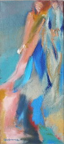 Montag 19.35 Uhr, oil on canvas, 60 x 26 cm