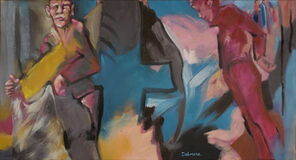 Ecke Kloster 6, oil on canvas, 80 x 150 cm