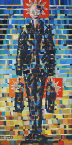 Immermann 14, Malerei eines Mannes in der Immermannstrasse