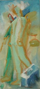 Montag 12.15 Uhr, oil on canvas, 60 x 26 cm