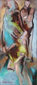 Montag 20.15 Uhr, oil on canvas, 60 x 26 cm