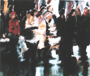 Gleis 2, oil on canvas, 130 x 160 cm