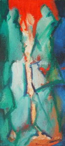 Montag 11.20 Uhr, oil on canvas, 60 x 26 cm