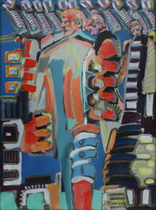 Bürotag 200416 r, oil on canvas, 80 x 60 cm