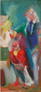 Montag 8.05 Uhr, oil on canvas, 60 x 26 cm