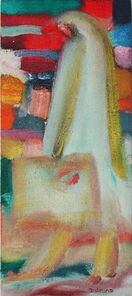 Montag 9.25 Uhr, oil on canvas, 60 x 26 cm