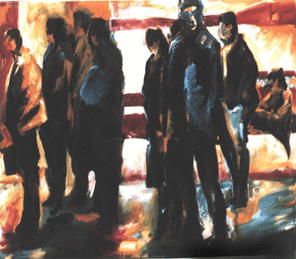 Gleis 4, oil on canvas, 130 x 160 cm