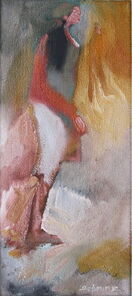 Montag 6.10 Uhr, oil on canvas, 60 x 26 cm