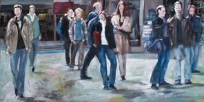 Ecke Berliner 6, oil on canvas, 70 x 140 cm